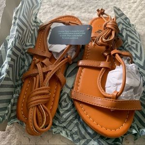 Trary Women’s Lace Up Wrap Ankle Strap Flat Sandals